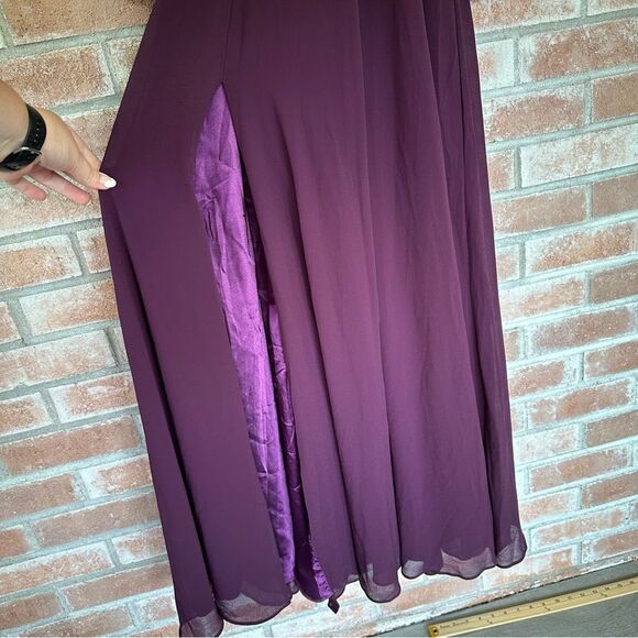 Lulu’s Adoring You Long Sleeve Maxi Dress NEW Women’s Small Purple Chiffon Gown - Picture 10 of 10